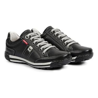 Imagem de Tênis Sapatênis 3021 Tradicional em Couro Preto - Mundo Texano, Preto,