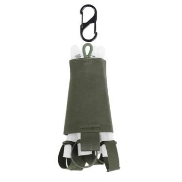 Imagem de Bolsa organizadora tática de bastão brilhante com clipe mosquetão, 6 suportes de luzes químicas, bolsa de loja, palitos de luz, equipamento de airsoft, bolsa pendurada verde