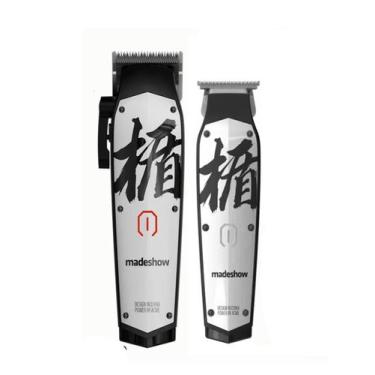 Imagem de Máquina De Cortar Cabelo Profissional Madeshow M10 + Acab. M11, Branco