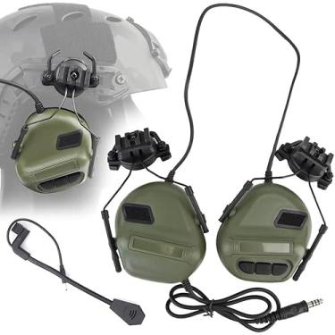 Imagem de ATAIRSOFT Intercomunicador tático para fones de ouvido de guerra com potência ilimitada com fones de ouvido à prova d'água e microfone, função de redução de ruído, OD