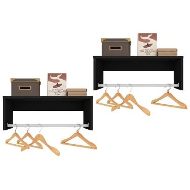 Imagem de Kit 2 Nichos Cabideiros Suspensos Berlim Preto
