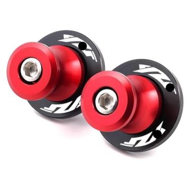Imagem de BYYINGSUS Parafusos de suporte deslizantes de bobinas M6 compatíveis com YZF R1 R3 R6 R7 R25 1999-2023 acessórios de motocicleta tampas de válvula de pneu de alumínio (M6 YZF vermelho)