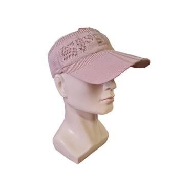 Imagem de Boné viseira tricô elástico - rosa, aba 10cm