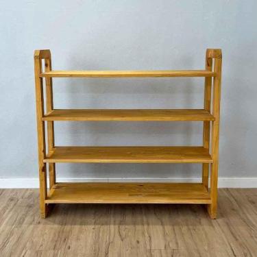 Imagem de Aparador de Madeira Pinus Linea de 4 Prateleiras Ample Nozes - ArtFact