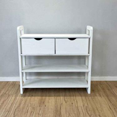 Imagem de Aparador de Madeira Pinus Linea de 4 Prateleiras Ample com 2 Gavetas B