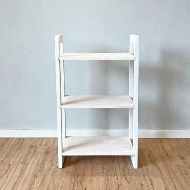 Imagem de Aparador de Madeira Pinus Linea de 3 Prateleiras Slim Branco - ArtFact