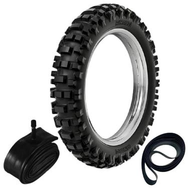 Imagem de Kit Pneu Xr250 Tornado Xtz 250 Lander Tenere 120/90-18 71m Rmx35 Rinaldi + Câmara + Cinta