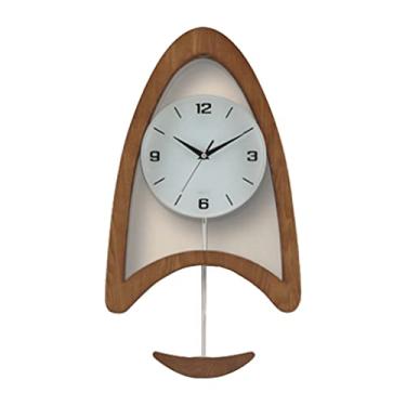 Imagem de WYUYIWH Relógio de parede interno familiar operado por bateria relógio de parede moderno com pêndulo relógio decorativo luminoso para escritório em casa, movimento de varredura, pendurar na parede (A