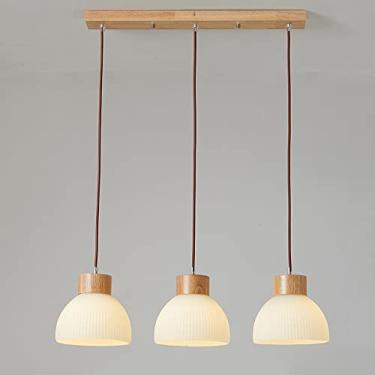 Imagem de YQSLQZZ Luminária pendente de vidro vintage japonês, sala de jantar, cozinha, ilha, iluminação decorativa, luzes de teto suspensas, altura ajustável acima da pia lustre de mesa de jantar