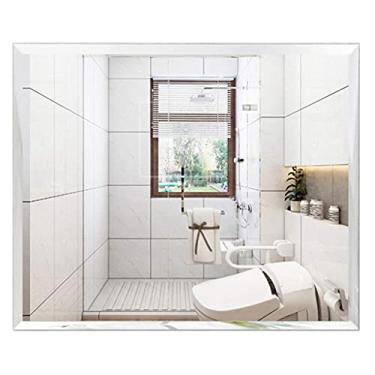 Imagem de Espelho de banheiro espelho de maquiagem espelho de banheiro espelho de parede retangular espelho HD chanfrado sem moldura | vertical ou horizontal | 15,7" x 23,6 polegadas, 19,7" x 27,5 pol, 23,6" x