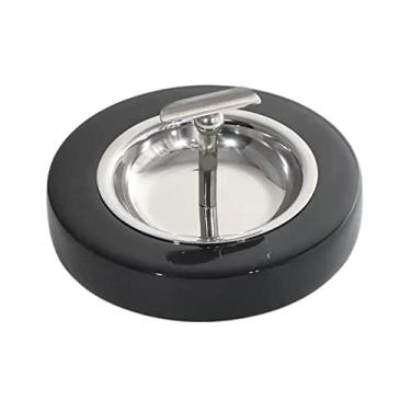 Imagem de Cinzeiros Moderno Luxuoso Redondo Cinzeiro de Mármore Sala de Estar Mesa de Chá Ornamentos Decorativos Tabuleiro de Cigarro Interior Cinzeiro (Cor: 1) (Tamanho Único Grande)