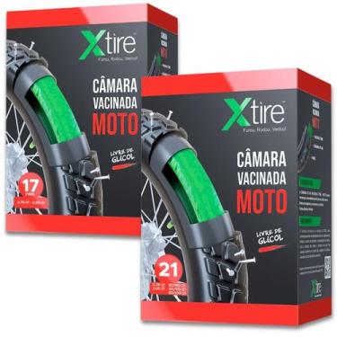 Imagem de Kit 2 Câmara de ar Moto Xtire Com Selante antifuro Vacina de Pneu ARO 