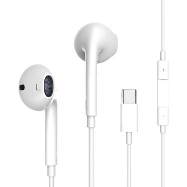 Imagem de Fone In-Ear Tipo C Cabo Reforçado Conexão Direta Som HD