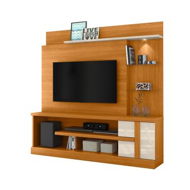 Imagem de Estante de TV 55 Pol 182cm Sala de Estar Elaris Cinamomo/Off White M20 - D'Rossi