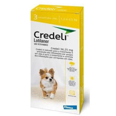 Imagem de Credeli Antipulga Carrapato 56,25mg 1,3- 2,5kg 03 Cpr Elanco