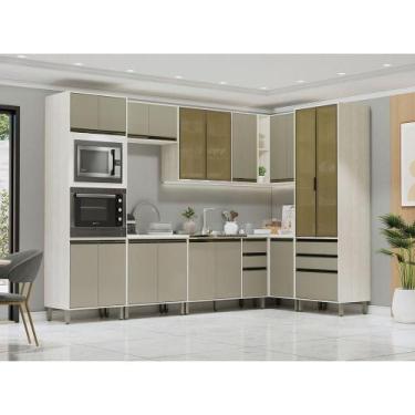 Imagem de Cozinha Modulada De Canto Completa 8 Peças Sem Tampo Linea L Pátina Ff