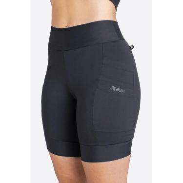 Imagem de Bermuda Compressão Feminina Hupi Run Longa Canguru, Cor: Preto, Tamanho: G