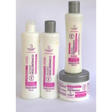 Imagem de Kit Capilar Profissional com Ácido Hialurônico, Shampoo 300ml, Condicionador 300ml, Máscara 250g, Creme 200ml