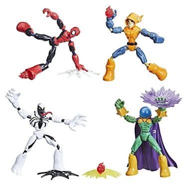 Imagem de Spider-Man Marvel Bend and Flex Action Figure Toy, and Anti-Venom Vs. Marvel's Mysterio and Hobgoblin, Frustration Free Packaging (Amazon Exclusive), Multicolor, 4 Count (Pack of 1) with Accessories
