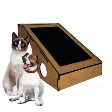 Imagem de Rampa de Acesso Pet Arranhador Desgaste de Unhas degraus Subida em Sofás e Camas 3 em 1 (Mdf Cru)