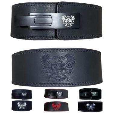 Imagem de Cinto de alavanca ajustável para halterofilismo Arsa Fitness para homens e mulheres, couro de vaca verdadeiro para levantamento de peso, suporte nas costas, treino, levantamento terra, agachamento, 10