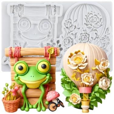 Imagem de CANYANGMOLD Molde de silicone para fondant de sapo para decoração de bolos, cobertura de cupcake, chocolate, doces, pasta de goma e argila de polímero