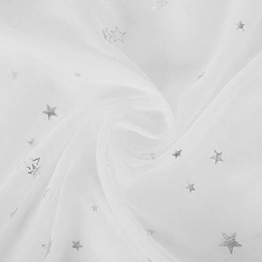 Imagem de Yctze Cortina de Cortina da Porta da Janela de Tule para Quarto, Sala de Estar e Cafeteria-cortinas Macias, Ecológicas e Redutores de Ruído Em Azul Branco ou Azul Marinho (Branco)