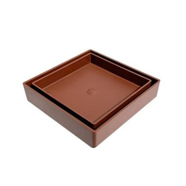 Imagem de Ralo Invisível Oculto com Tela 10x10 Square Quadrado Marrom - Gemell