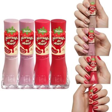 Imagem de Kit 6 Esmaltes Dailus Coleção Morango do Amor Esmalte Com Cheirinho (Kit 4 Esmalte)