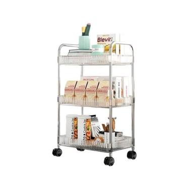 Imagem de Carrinho Organizador Multiuso 3 Prateleiras Com Rodinhas