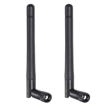 Imagem de 2 unidades de antena WiFi de banda dupla 2,4 GHz 5/5,8 GHz 3dBi RP-SMA antena macho para câmera de segurança Vedio sem fio, gravador de vigilância, trailer de caminhão, retrovisor, câmera de backup