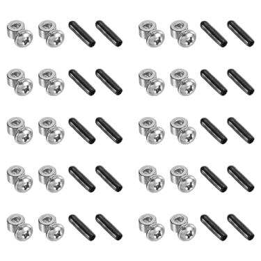 Imagem de Generic Conjunto de parafusos e tampas de extremidade ajustáveis de substituição, 10 conjuntos de acessórios sobressalentes de corda de pular para cabo de velocidade de corda de pular