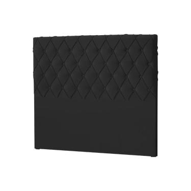 Imagem de Cabeceira Queen Estofada Chicago Capitonê 160cm Veludo Preto