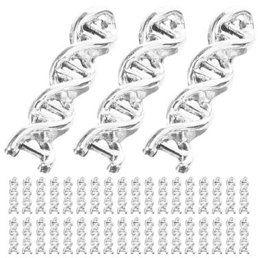 Imagem de Pingentes de enfermeira médico em prata antiga 50 peças da PRETYZOOM com pingentes de hélice dupla de DNA, acessórios para artesanato de joias para fazer pulseira de colar DIY