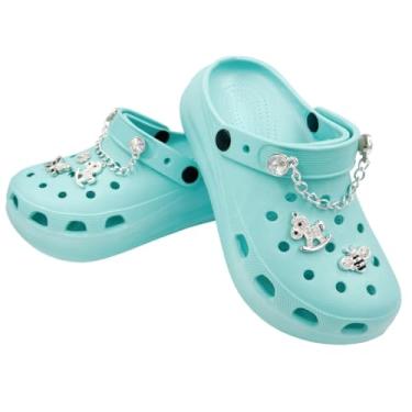 Imagem de Babuche, Sandalia Feminina, Feminino Salto 7cm Babuche em Leve e Confortável para Trabalho e Lazer(Lago Azul,38)