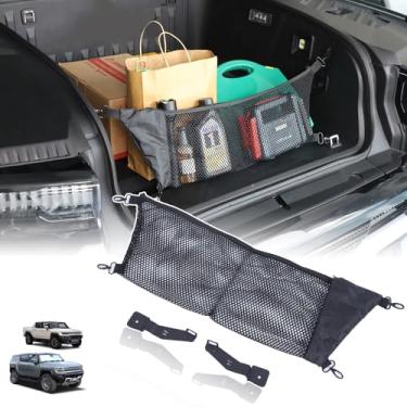 Imagem de Para acessórios Hummer EV estilo envelope de rede de carga frontal, bolso expansível, organizador de rede de carga resistente para caminhão Hummer EV SUV 2022-2024 2025+ Porta-armazenamento de malha