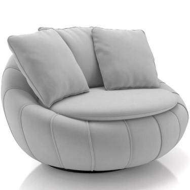 Imagem de Poltrona Decorativa Giratória Kira M03 Veludo Cinza - Lyam Decor