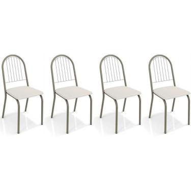 Imagem de Cadeira Sala De Jantar Noruega 2c077 Kit 4 Un Niquel-branco 106 - Kappesberg