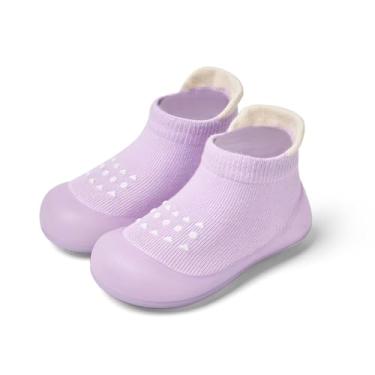 Imagem de Bearbay Sapatos de caminhada para bebês, antiderrapante, respirável, com sola de borracha macia, tênis para bebês meninos e meninas, Af-39 Roxo, 2-3 anos