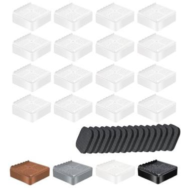 Imagem de Elevadores de móveis para cama resistentes de 2,5 cm, 5 cm, 7,6 cm, 10 cm, em forma de L, ajustável, elevador de cama, para pernas de mesa, sofá, poltrona, geladeira, máquina de lavar (2,5 cm, branco