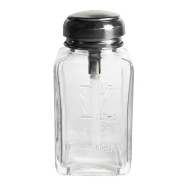 Imagem de YMCLUB Dispensador de vidro de 180 ml para acetona, removedor de esmalte e óleos essenciais - à prova de vazamento, recarregável, durável - ideal para salões de manicure, laboratórios ou uso doméstico