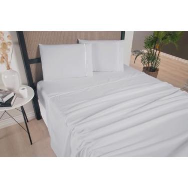 Imagem de Versatile Jogo de Lençol 4 Peças, Micropercal 300 Fios, Ponto Palito, para Cama Casal, Queen e King (Cinza, King: 2,03mx1,93mx40cm)