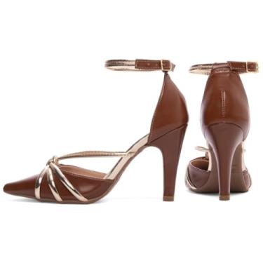 Imagem de SAPATO SCARPIN FEMININO TORRICELLA CARAMELO METALIZADO SPEECHIO OURO LIGHT, NÚMERO 34