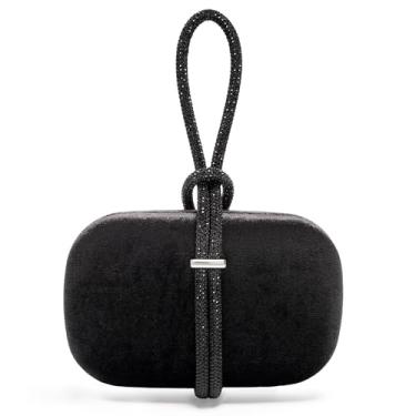 Imagem de CARIEDO Bolsa feminina de strass para noite, bolsa de mão de cristal para casamento, formatura, noite, festa, 8700-preto