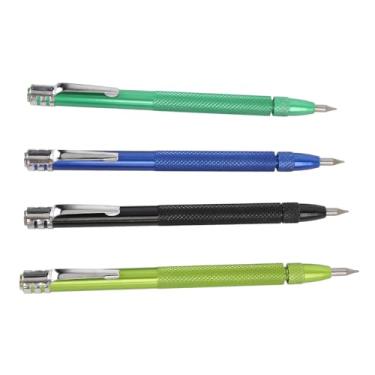 Imagem de Garosa Conjunto de Canetas Scriber, 4 Peças de Canetas Magnéticas para Escrita Com Pontas de Carboneto de Tungstênio para Metal, Vidro e Cerâmica, Inclui Régua e 12 Pontas de Substituição para
