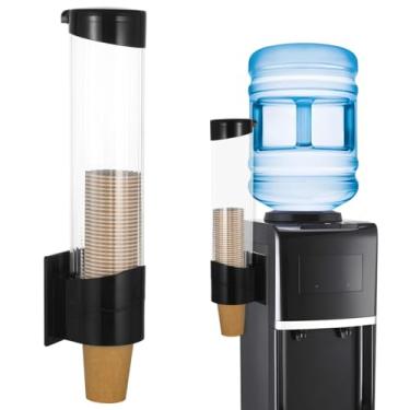 Imagem de Suporte de copo de parede tipo puxador para copos descartáveis de 198 g e 340 g, organizador de plástico com adesivo e parafusos