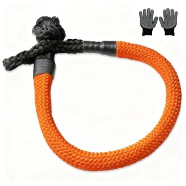 Imagem de BCJCLTS Kit de recuperação de manilha de corda grande sintética macia de 2,5 cm x 91 cm (resistência à ruptura de 29,937 kg), manilhas de reboque resistentes para off-road, vela, jipe, SUV (grilhões