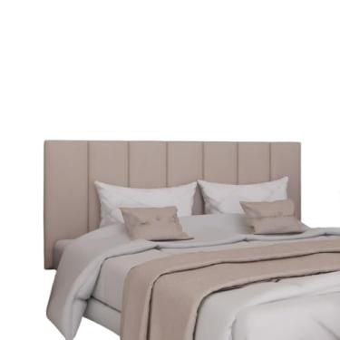 Imagem de Kit 10 Cabeceiras Móduladas Estofadas para Cama Box Casal, Queen e King - 45x20 cm - Versatilidade e Conforto para Seu Quarto(BEGE,QUEEN-8 PEÇAS)