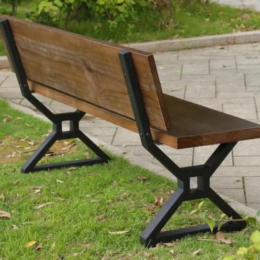 Imagem de HEONITURE Pernas de banco de metal de 40,6 cm, conjunto de 2 suportes de encosto, ideal para projetos de bricolage com bancadas de bloco de açougueiro e bancos de laje de madeira interno/externo (L