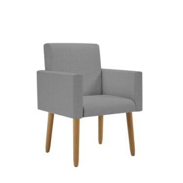 Imagem de Poltrona Decorativa - Cadeira Escritório Linho Cor:linho Grafite